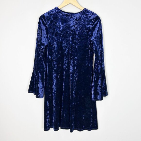 Boho Whimsigoth Velvet A-line Swing Dress Bell Sleeve Size Medium Women's - Picture 4 of 5